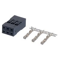 Разъем 2х3 гнездо на кабель, шаг 2.54мм, с контактами