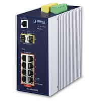 IGS-10020HPT Промышленный управляемый L3 коммутатор Planet, 8 портов PoE 1Гбит/с, 2 порта SFP 2.5Гбит/с