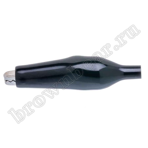 Зажим изолированный 62мм тип 'aligator', черный фото 2