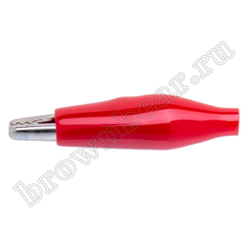 Зажим изолированный 37мм тип 'aligator', красный фото 7