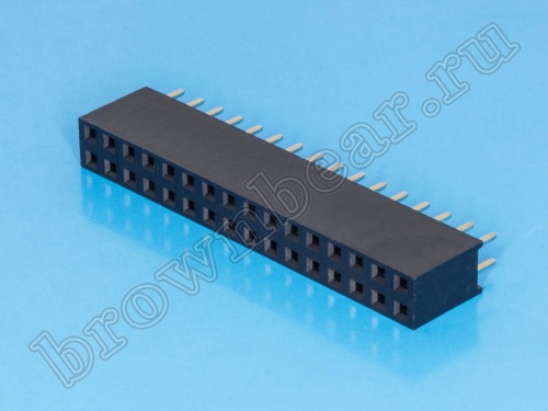 Разъем 2х16 гнездо на плату, шаг 2.54мм фото 2