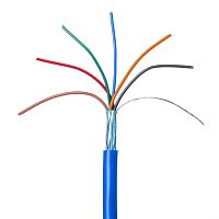 Кабель синий 6 проводов экранированный сигнальный