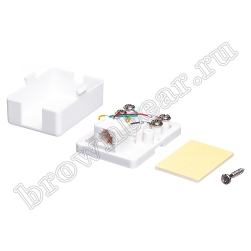 Розетка телефонная накладная одинарная RJ-11, мини, белая  фото 4