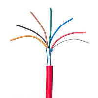 Кабель красный 6 проводов экранированный сигнальный