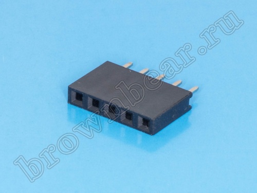 Разъем 1х5 гнездо на плату, шаг 2.54 мм фото 2
