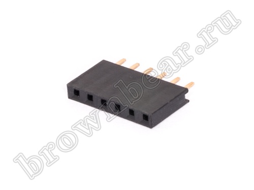 Разъем 1х6 гнездо на плату, шаг 2.54 мм