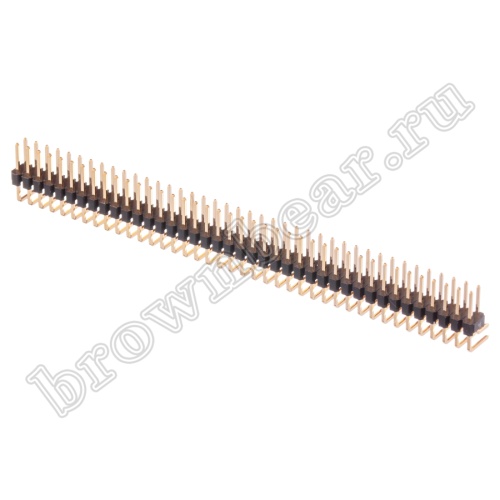 Разъем штыревой двухрядный на плату, 2х40, шаг 2.54мм,  угловой фото 7