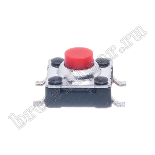 Кнопка тактовая влагозащищенная SMD, 6х6 мм, h=4.3 мм, 4 контакта SWT-54 фото 2