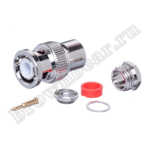 Разъем BNC штекер на кабель RG-59, пайка BNC-S59P фото 5