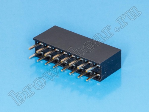 Разъем 2х8 гнездо на плату, шаг 2.54 мм фото 3