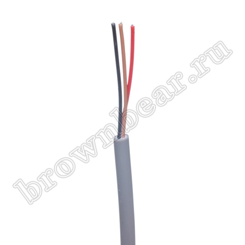 Кабель сигнальный коммуникационный 3 провода, 28AWG, бухта 50м, неэкранированный, серый  фото 2