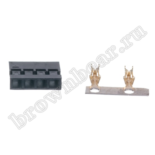 Разъем 1х4 гнездо на кабель, шаг 2мм, с контактами фото 4