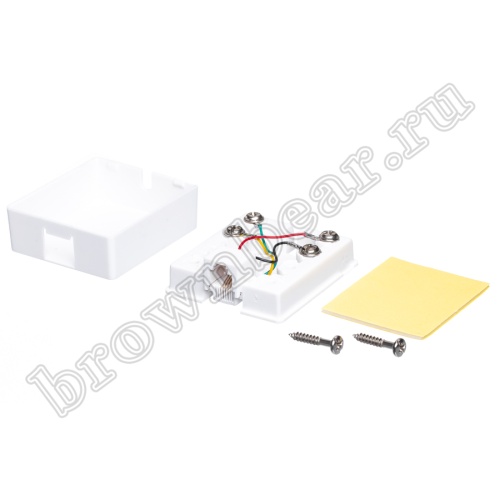 Розетка телефонная накладная одинарная RJ-11, белая  фото 4