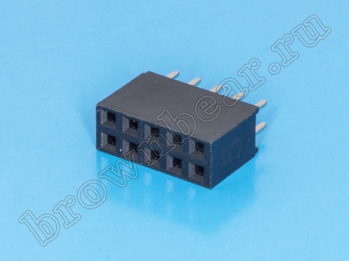 Разъем 2х5 гнездо на плату, шаг 2.54 мм фото 2