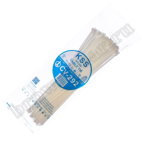 Стяжка (хомут) нейлоновая 292 х 3.6 мм, белая, упаковка 100 шт. CV-292 фото 5