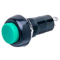 Кнопка без фиксации, круглая на блок, НР, 220В, зеленая PSW-6M-G