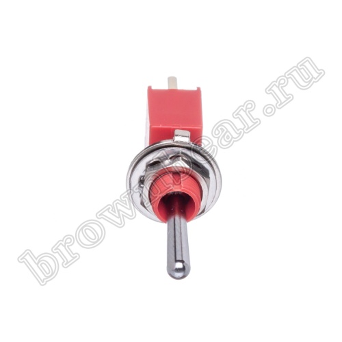 Тумблер мини однополюсный влагозащищенный, 3 контакта (on-on), на плату, с гайкой, SPDT, IP67, B068BT PST-121A фото 2