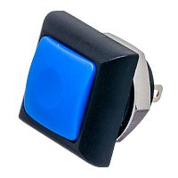 Кнопка влагозащищенная IP67 без фиксации, квадратная на блок, НР, синяя PSW-8-Bl