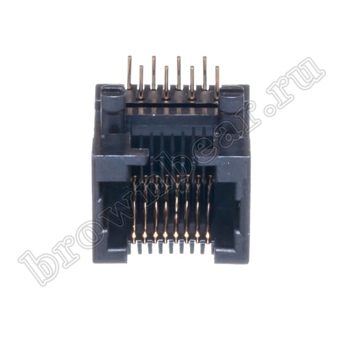 Разъём RJ-45 гнездо на плату, 8P8C, тип 4 TJ4-8P8C фото 2