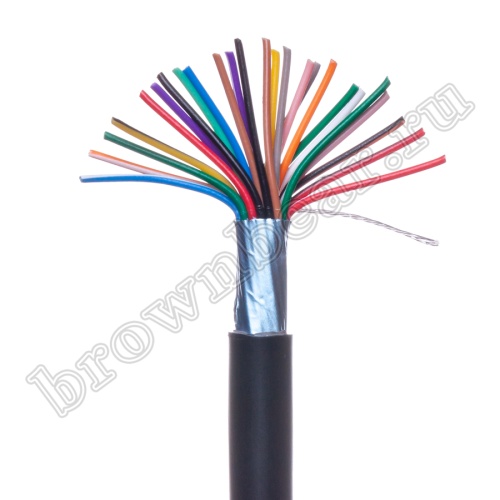Кабель 25 проводов черный экранированный сигнальный
