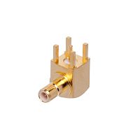 Разъем SMB вилка на плату, угловой, Amphenol, SMB1252B1-3GT30G-50 SMB-PR