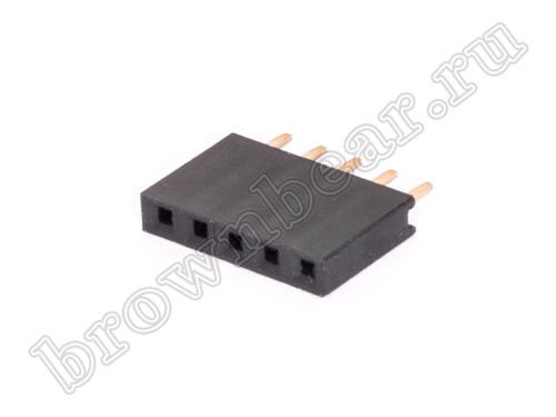 Разъем 1х5 гнездо на плату, шаг 2.54 мм