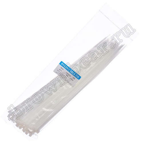 Стяжка (хомут) нейлоновая 300 х 3.6 мм, белая, упаковка 100 шт. ET-4x300 фото 5