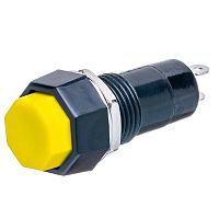 Кнопка без фиксации, восьмиугольная на блок, НР, 220В, желтая PSW-6A-Y