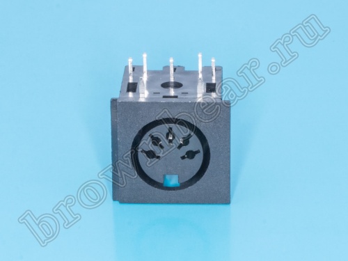 Гнездо DIN 5 контатков  на плату, 45 градусов DNR-5F1R фото 3