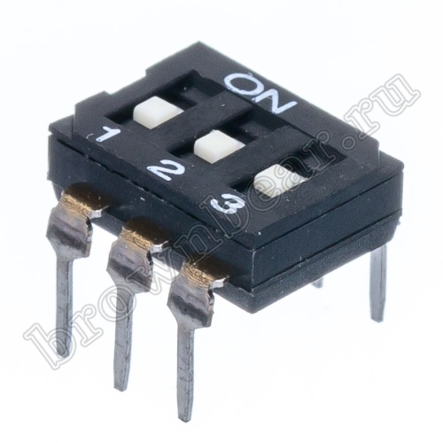 Переключатель Dip-Switch 3 контактных группы, монтаж в панель DIP  SWD2-3
