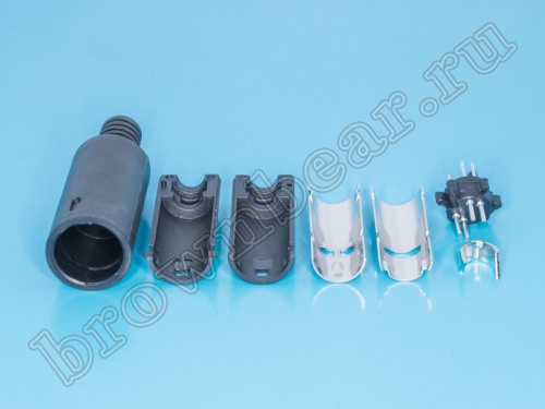 Вилка mini DIN 4 контакта на кабель, SVHS MDN-4M фото 4