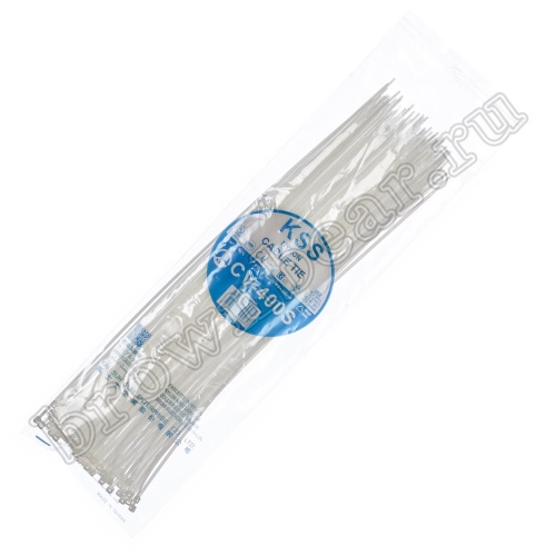 Стяжка (хомут) нейлоновая 400 х 2.5 мм, белая, упаковка 100 шт. CV-400S фото 5