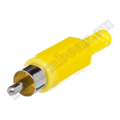 Разъем RCA-тюльпан, вилка на кабель, желтый RPC-1-Y