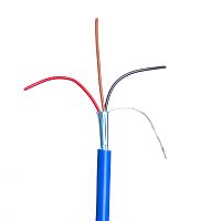 Кабель синий 3 провода экранированный сигнальный