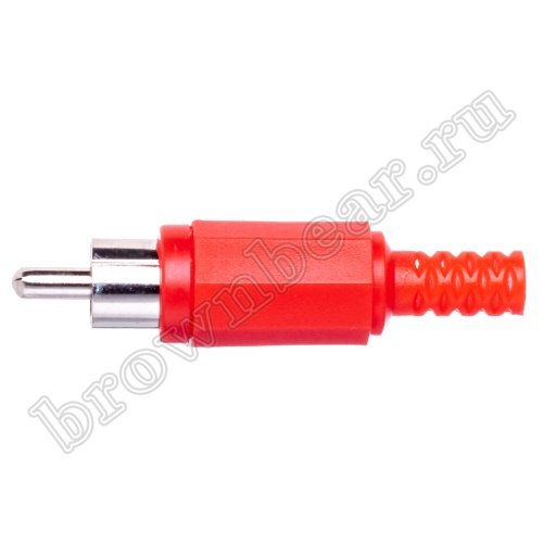 Разъем RCA-тюльпан, вилка на кабель, красный RPC-1-R фото 2
