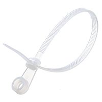 Стяжка (хомут) нейлоновая 155 x 3.7 мм с крепежным отверстием, белая, упаковка 100 шт. TCV-155