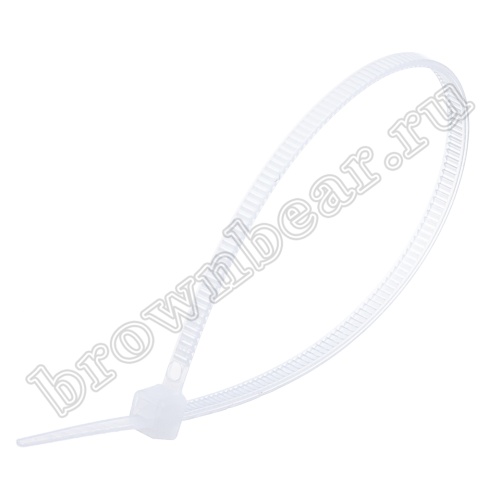 Стяжка (хомут) нейлоновая 150 x 2.5 мм, белая, упаковка 100 шт. ET-3x150
