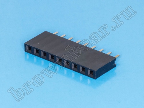 Разъем 1х9 гнездо на плату, шаг 2.54мм фото 2