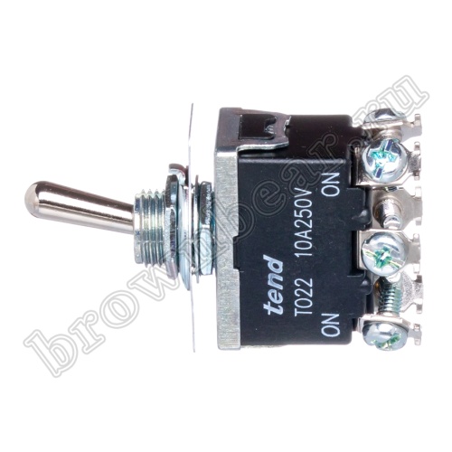 Тумблер двухполюсный, 6 контактов  (on-on), на панель, с гайкой, DPDT T022B фото 4