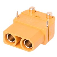 Разъем питания XT90 для АКБ, 2 контакта, розетка на плату угловая XT90PW30-F.G.Y