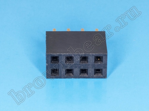 Разъем 2х4 гнездо на плату, шаг 2.54 мм фото 4