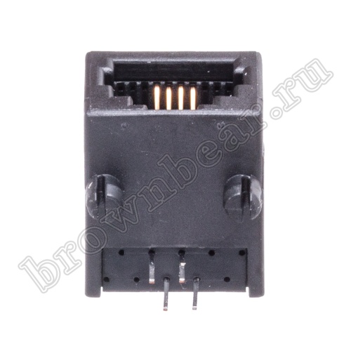 Разъём RJ-11 гнездо на плату, 6P4C, тип 6 TJ6-6P4C фото 5