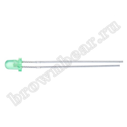 Светодиод индикаторный слаботочный d=3мм, зеленый, 2.2mcd фото 2