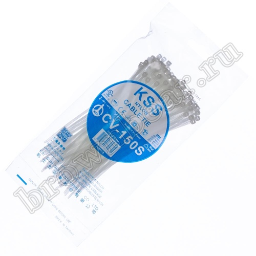 Стяжка (хомут) нейлоновая 150 х 2.5 мм, белая, упаковка 100 шт. CV-150S фото 5