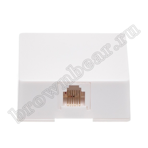 Розетка телефонная накладная одинарная RJ-12, серая  фото 7