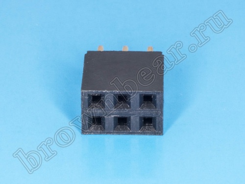 Разъем 2х3 гнездо на плату, шаг 2.54 мм фото 4