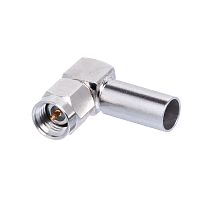 Разъем SMA штекер на кабель RG-58, обжимной, угловой, Amphenol SMA 1112A6-NT50G-1-50