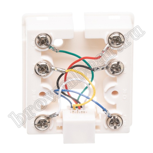 Розетка телефонная накладная одинарная RJ-12, серая  фото 5
