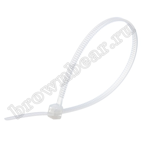 Стяжка (хомут) нейлоновая 140 x 2.5 мм, белая, упаковка 100 шт. CV-140S