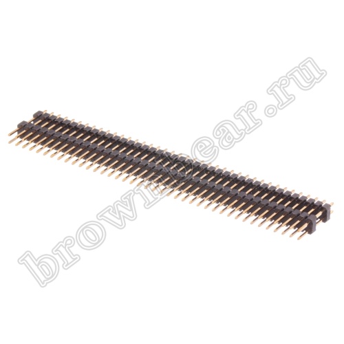 Разъем штыревой двухрядный на плату, 2х40, шаг 2.54мм, межплатный